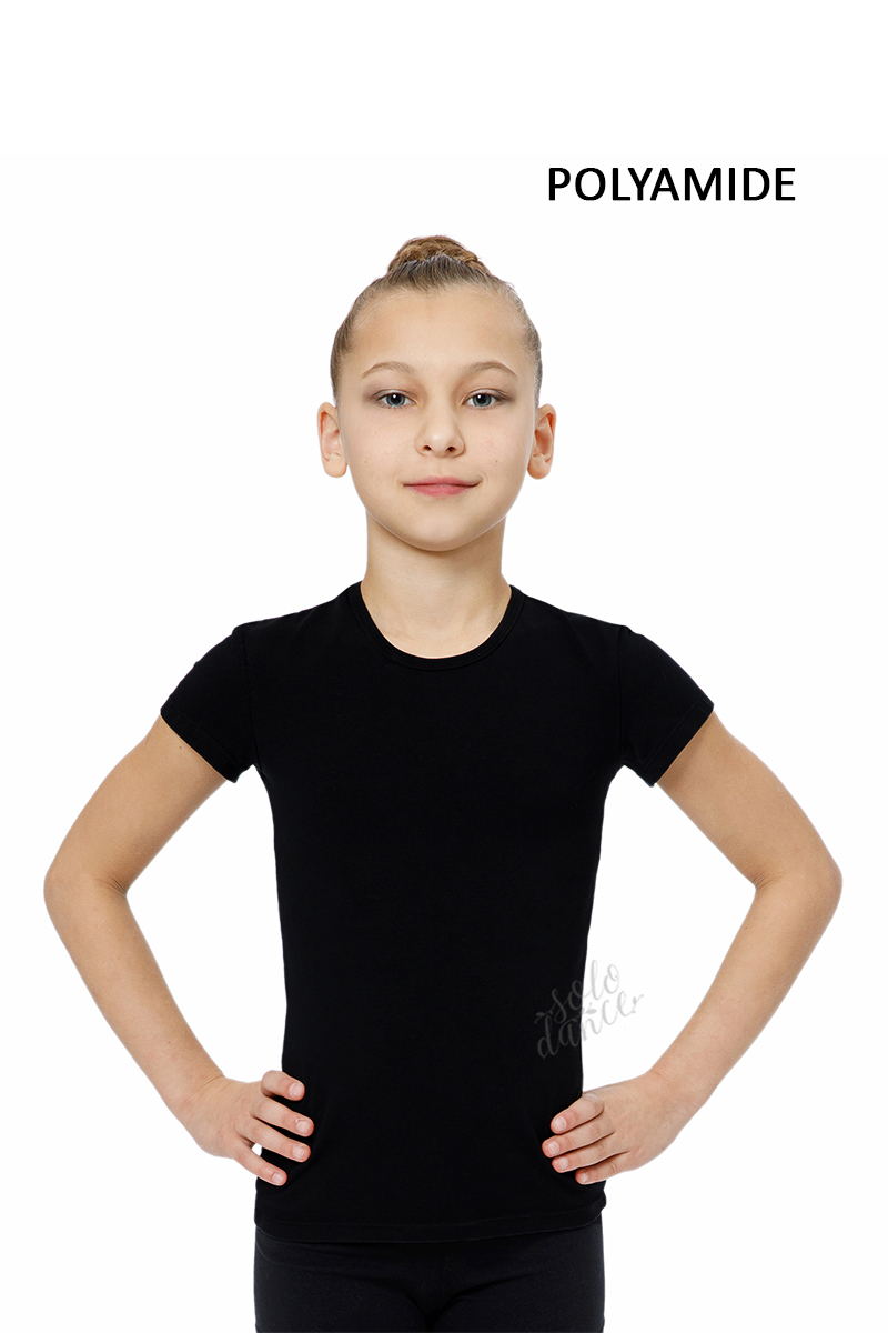 Športové gymnastické tričko s krátkymi rukávmi BALESPO BC210-100 čierne Veľ.: 46