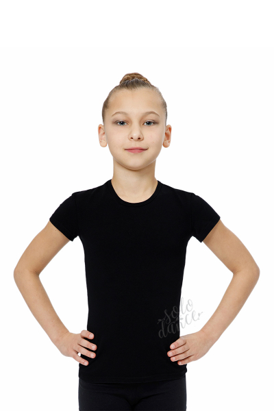 Športové gymnastické tričko s krátkymi rukávmi BALESPO BC210-100 čierne Veľ.: 46